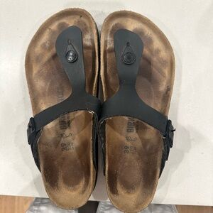Birkenstock Black and Brown Thong Sandals